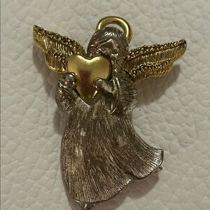 EUC Vintage Liz Claiborne Gold and Silver Angel Brooch